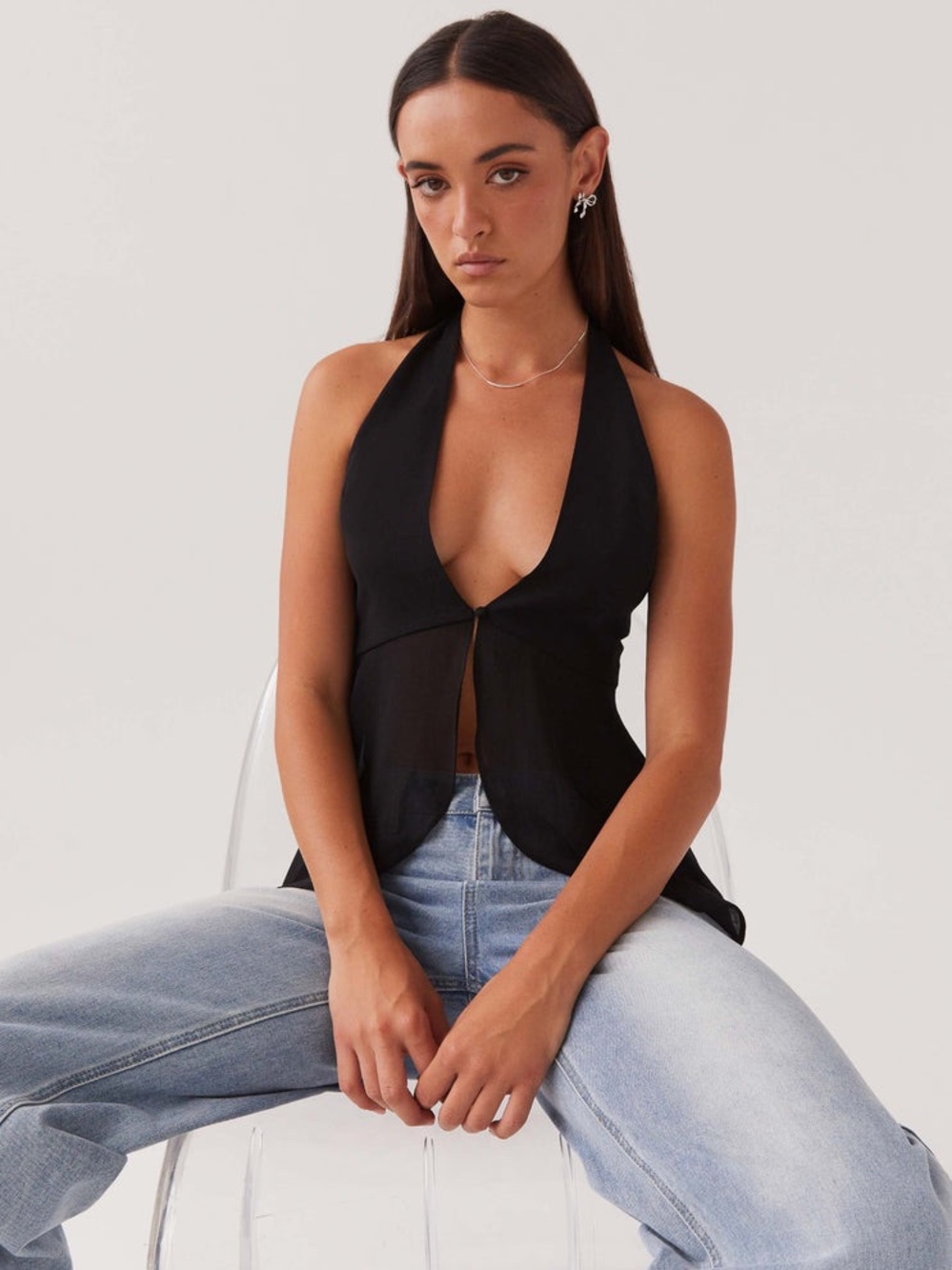 Peppermayo At Last Halterneck Top - Black
